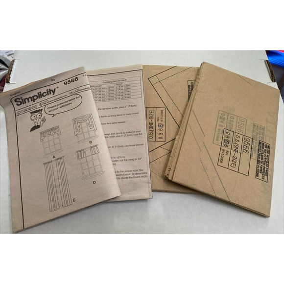 UNCUT FACTORY FOLDED - Simplicity Pattern 9566 Window Treaments for Dummies - Picture 3 of 3